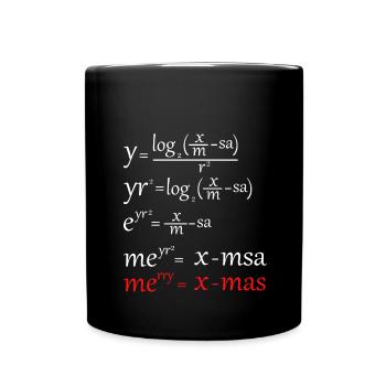 Math Christmas - Tasse einfarbig - Schwarz - Vorne