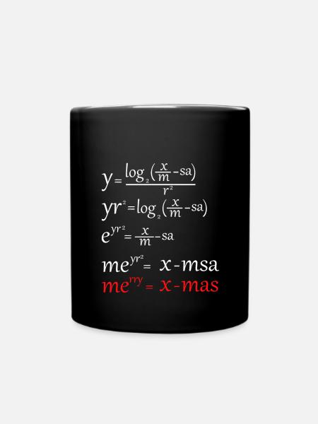 Math Christmas - Tasse einfarbig - Schwarz