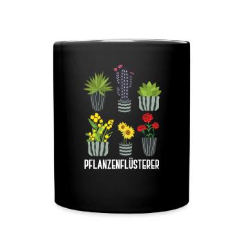 Pflanzenflüsterer - Gartenarbeit - Tasse einfarbig - Schwarz - Vorne