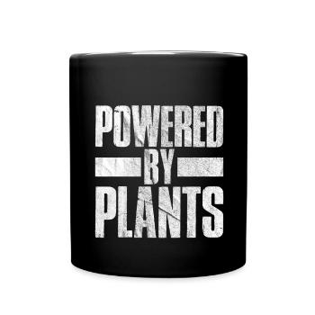 Powered By Plants - Vegan - Tasse einfarbig - Schwarz - Vorne