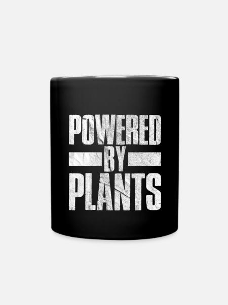 Powered By Plants - Vegan - Tasse einfarbig - Schwarz