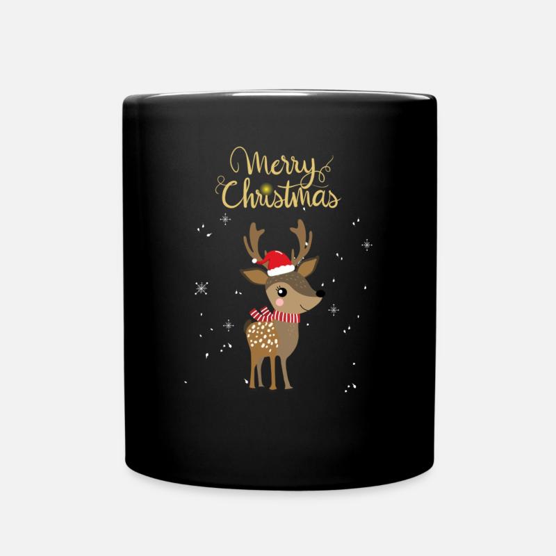 Christmas Reindeer - Tasse einfarbig - Schwarz