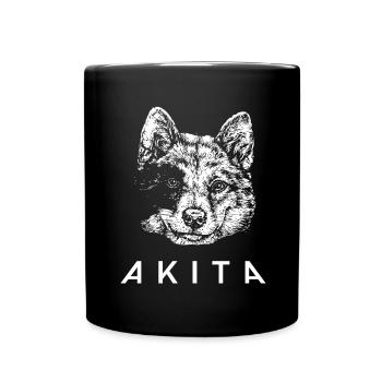 Dearadh Bronntanais Ainmhithe Akita Dog - Full Colour Mug - black - Front