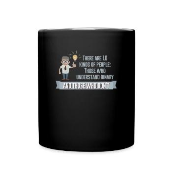 Binär - Tasse einfarbig - Schwarz - Vorne