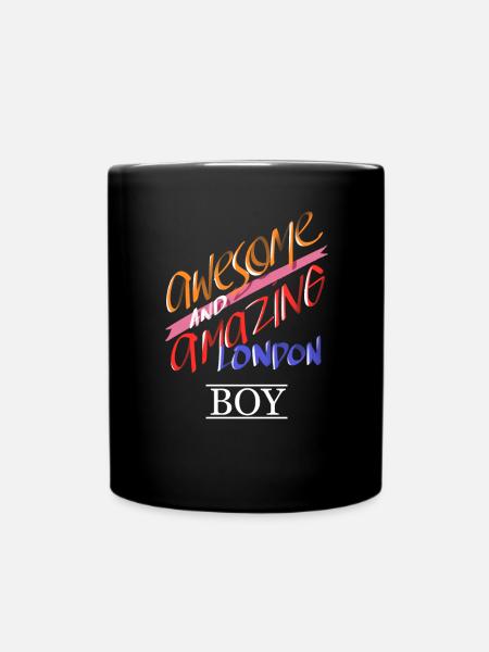 London England Awesome Amazing London Boy Gift - Full Colour Mug - black