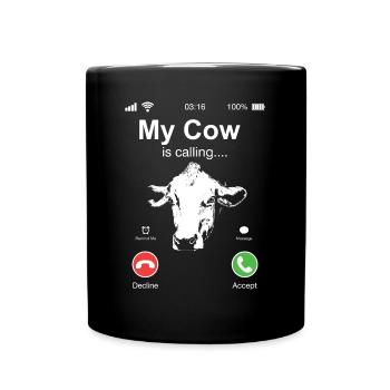 Ma vache appelle le t-shirt animalier - Mug uni - noir - Devant