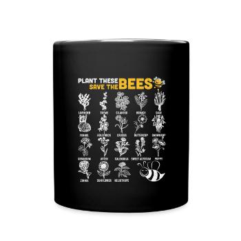 Thèse des plantes Sauvez les abeilles - Mug uni - noir - Devant
