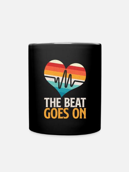 The Beat Goes On - Full Colour Mug - black