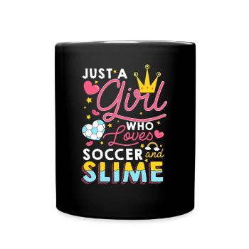 Football et slime cadeau football féminin - Mug uni - noir - Devant