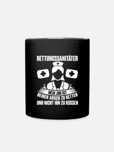 Rettungssanitäter - Tasse einfarbig - Schwarz