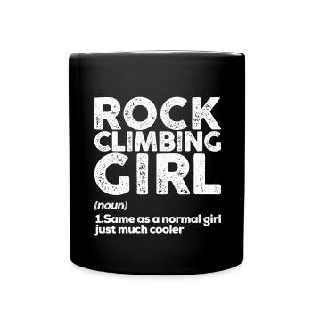 Rock Climbing Girl - Tasse einfarbig - Schwarz - Vorne