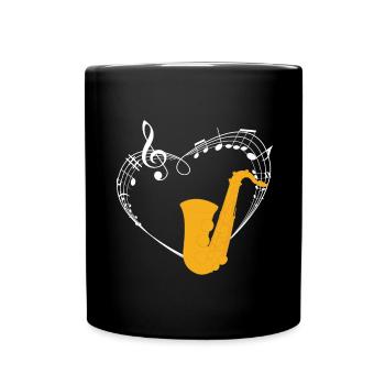 Saxophone - Tasse einfarbig - Schwarz - Vorne