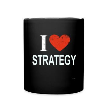 J'aime la stratégie - Mug uni - noir - Devant