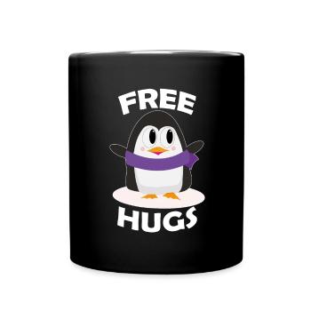 Free Hugs Pingouin - Mug uni - noir - Devant