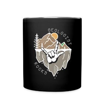 geolaíocht carraigeacha síniú lámh Dearadh Bronnta - Full Colour Mug - black - Front