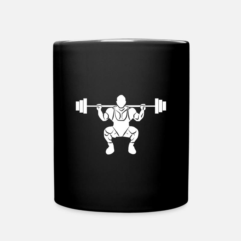 POWERLIFT Squad Quadrizeps Fitness Geschenk - Tasse einfarbig - Schwarz