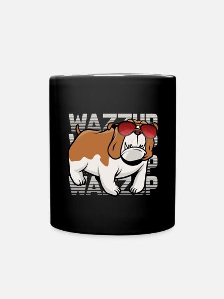 Dearadh Bronntanais Sunglasses Cool Bulldog - Full Colour Mug - black