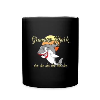 Bronntanas Ainmhithe Grandma Shark Cool - Full Colour Mug - black - Front