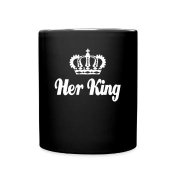 Partnershirt Her King - Valentinstag's Geschenk - Tasse einfarbig - Schwarz - Vorne