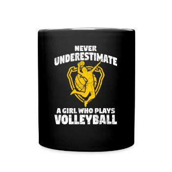 Volleyballerin Volleyball - Tasse einfarbig - Schwarz - Vorne