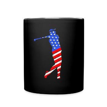 Golfer USA - Tasse einfarbig - Schwarz - Vorne