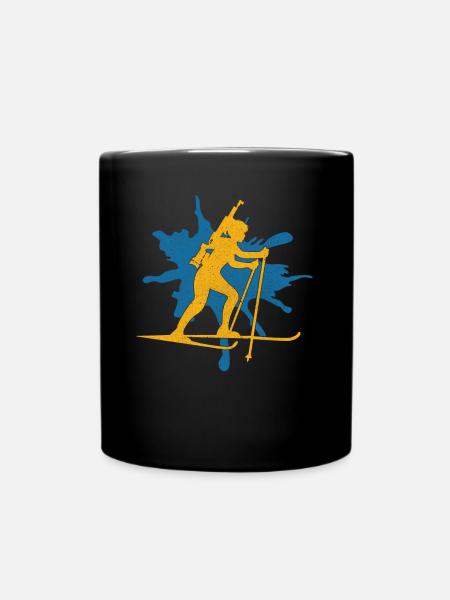 Biathlon biathlete - Full Colour Mug - black