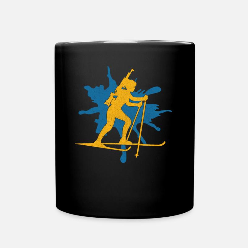 Biathlon Biathletin - Tasse einfarbig - Schwarz