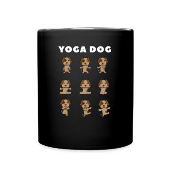 Chien de yoga - Mug uni - noir - Devant