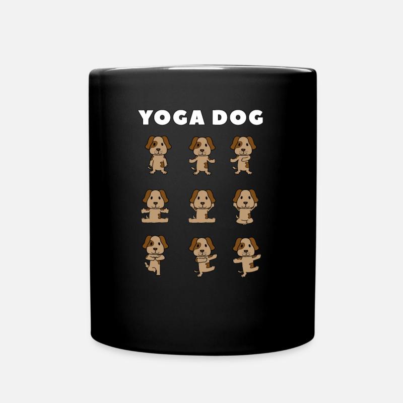 Yoga dog - Full Colour Mug - black
