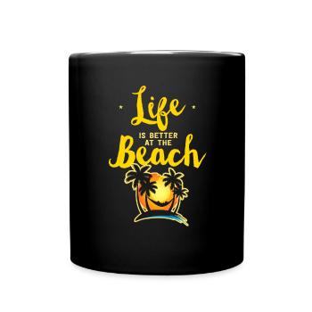 Vie à la plage Vie à la plage Vacances d’été - Mug uni - noir - Devant