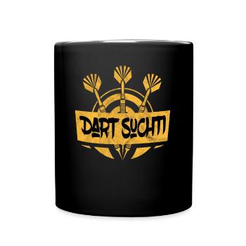 Dartspieler Dartpfeile - Tasse einfarbig - Schwarz - Vorne