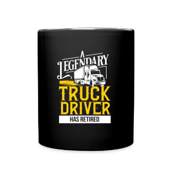 LKW Brummifahrer Leidenschaft Rente Geschenk - Tasse einfarbig - Schwarz - Vorne