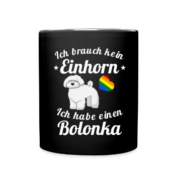 Bolonka Zwetna Hunde T shirt, Geschenk für Damen - Tasse einfarbig - Schwarz - Vorne