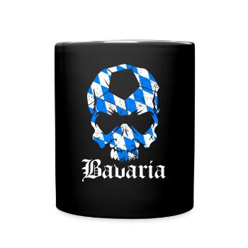 Bayern Totenkopf Geschenk Fussball Heimat stolz - Tasse einfarbig - Schwarz - Vorne