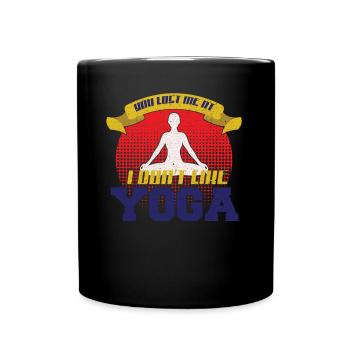 Yoga lustig - Tasse einfarbig - Schwarz - Vorne