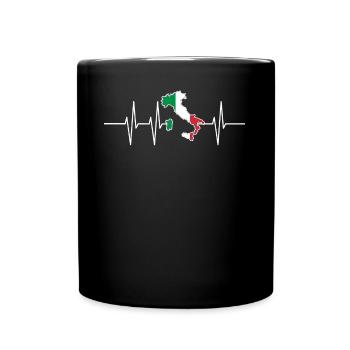 Battements de coeur Italie cadeau patriote patrie Puls - Mug uni - noir - Devant