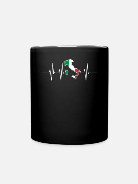 Battements de coeur Italie cadeau patriote patrie Puls - Mug uni - noir
