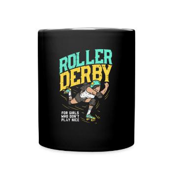 Cadeau derby roller skate sport rétro - Mug uni - noir - Devant