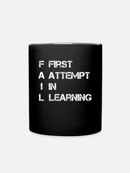 FAIL FIRST ATTEMPT IN LEARNING - Full Colour Mug - black