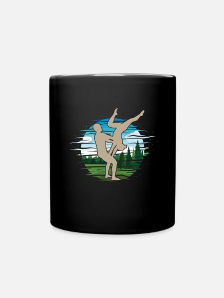 Bronntanas Dearaidh Acroyoga Silhouettes - Full Colour Mug - black