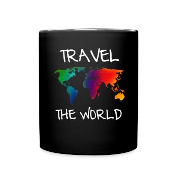 Travel The World - Tasse einfarbig - Schwarz - Vorne
