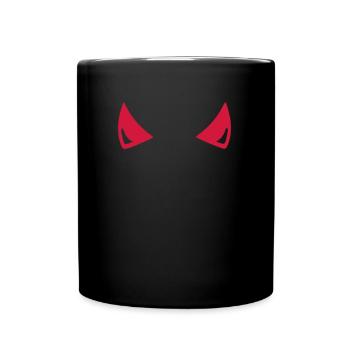 Teufelshörner Geschenk Metal Festival Rock Hörner - Tasse einfarbig - Schwarz - Vorne