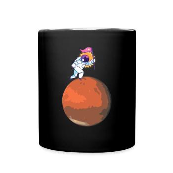 Astronaut auf dem Mars coole Geschenkidee - Tasse einfarbig - Schwarz - Vorne