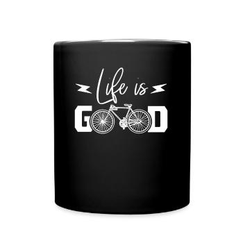 Ich liebe Radfahren Geschenk MTB Rennrad - Tasse einfarbig - Schwarz - Vorne