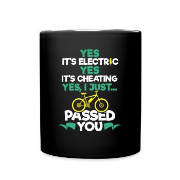 Cadeau E-Bike Bike Humour VTT Electricité - Mug uni - noir - Devant