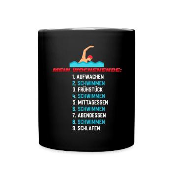 Schwimmen - Tasse einfarbig - Schwarz - Vorne