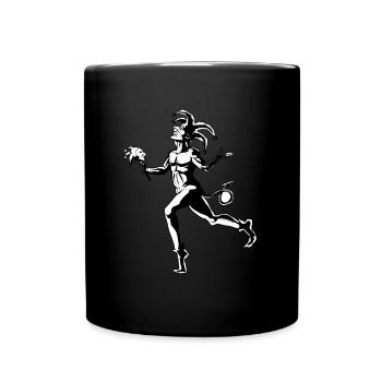 Court jester medieval amusement costume clumsy - Full Colour Mug - black - Front