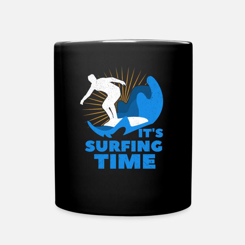 Surfing surfing - Full Colour Mug - black