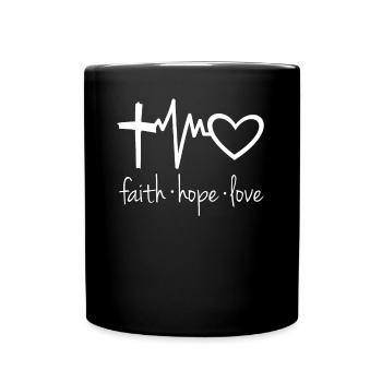 Cadeau de battement de coeur Hope Faith God - Mug uni - noir - Devant