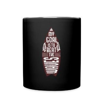 Surfer surft - Tasse einfarbig - Schwarz - Vorne